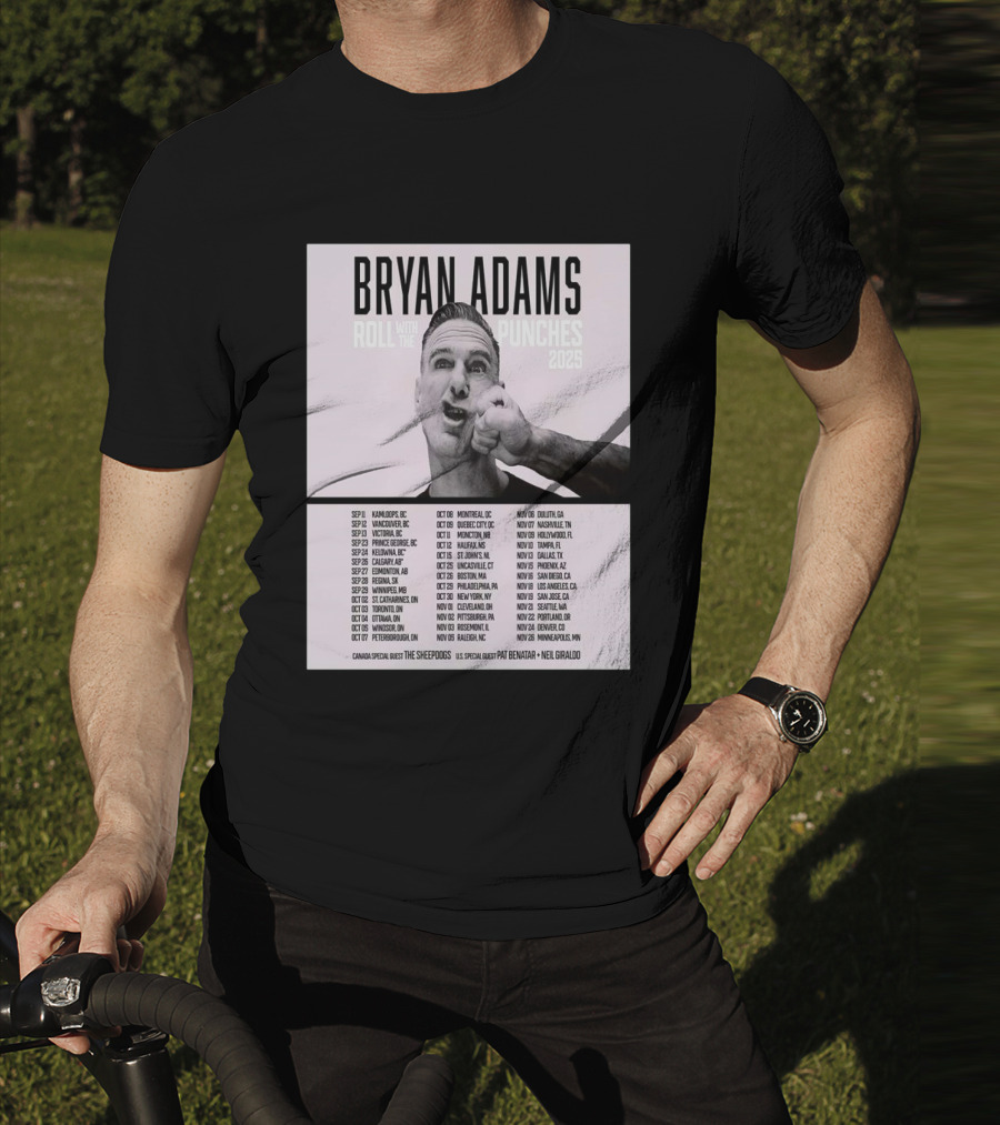 Bryan Adams Roll With The Punches 2025 North America Tour T-Shirt