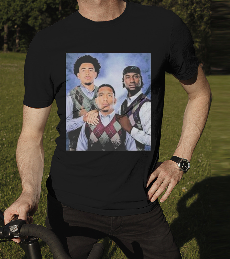 Bryce Young Chuba Hubbard Xavier Legette Vintage Argyle Sweater Step Brothers Look T-Shirt