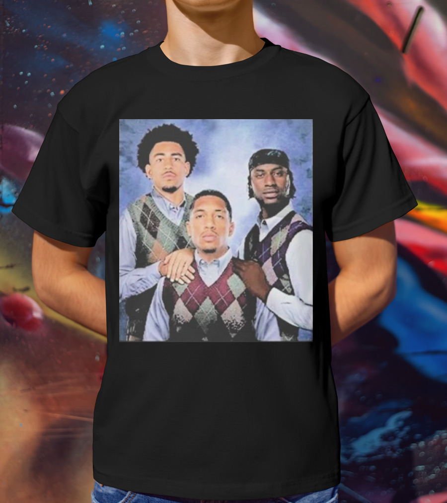 Bryce Young Chuba Hubbard Xavier Legette Vintage Argyle Sweater Step Brothers Look T-Shirt