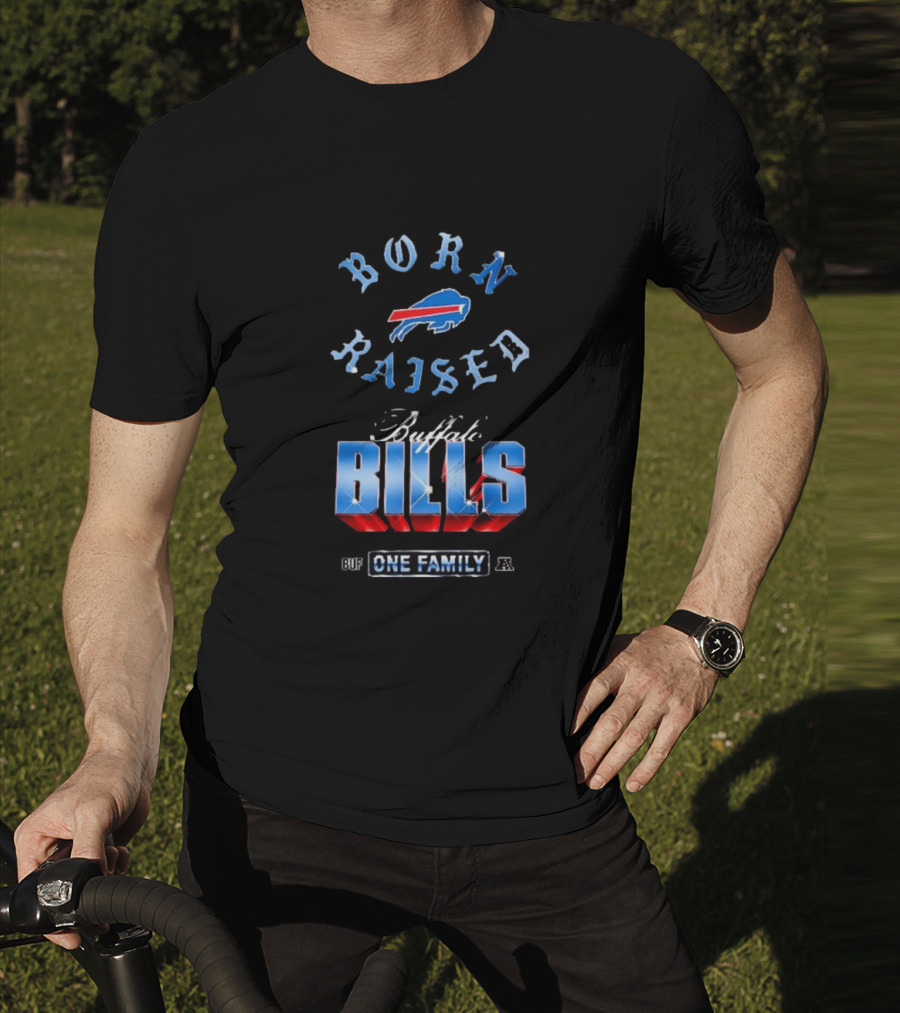 Buffalo Bills Born X Raised BUF One Family Chrome Rocker T-Shirt