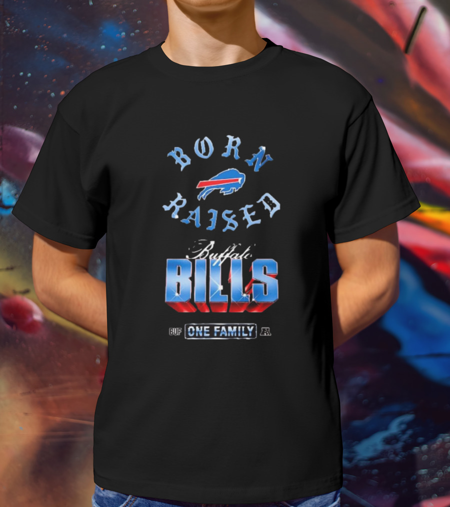 Buffalo Bills Born X Raised BUF One Family Chrome Rocker T-Shirt