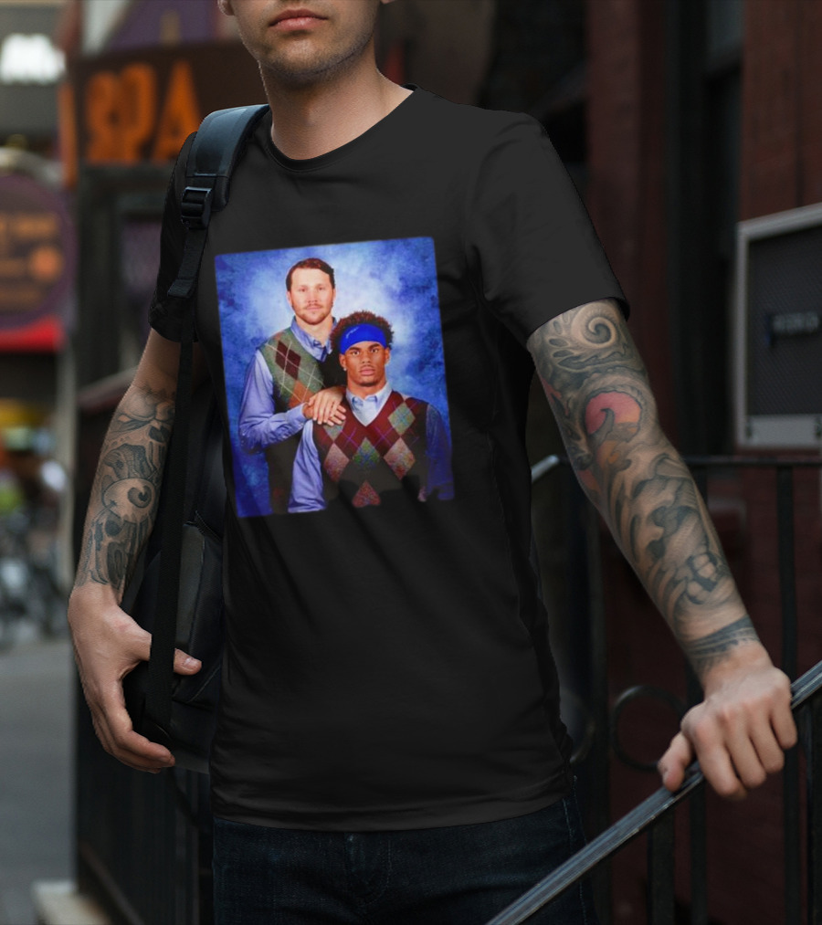 Buffalo Bills Josh Allen Keon Coleman Step Brothers T-Shirt