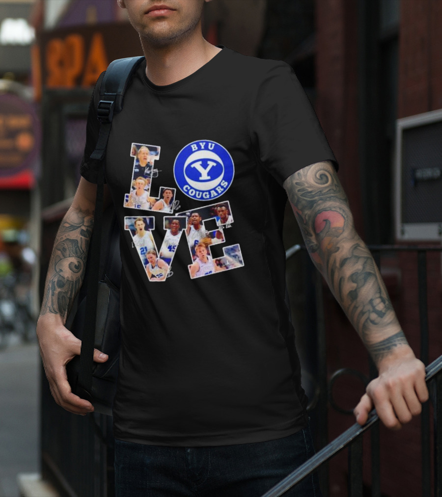 BYU Cougars Love Players Signatures T-Shirt