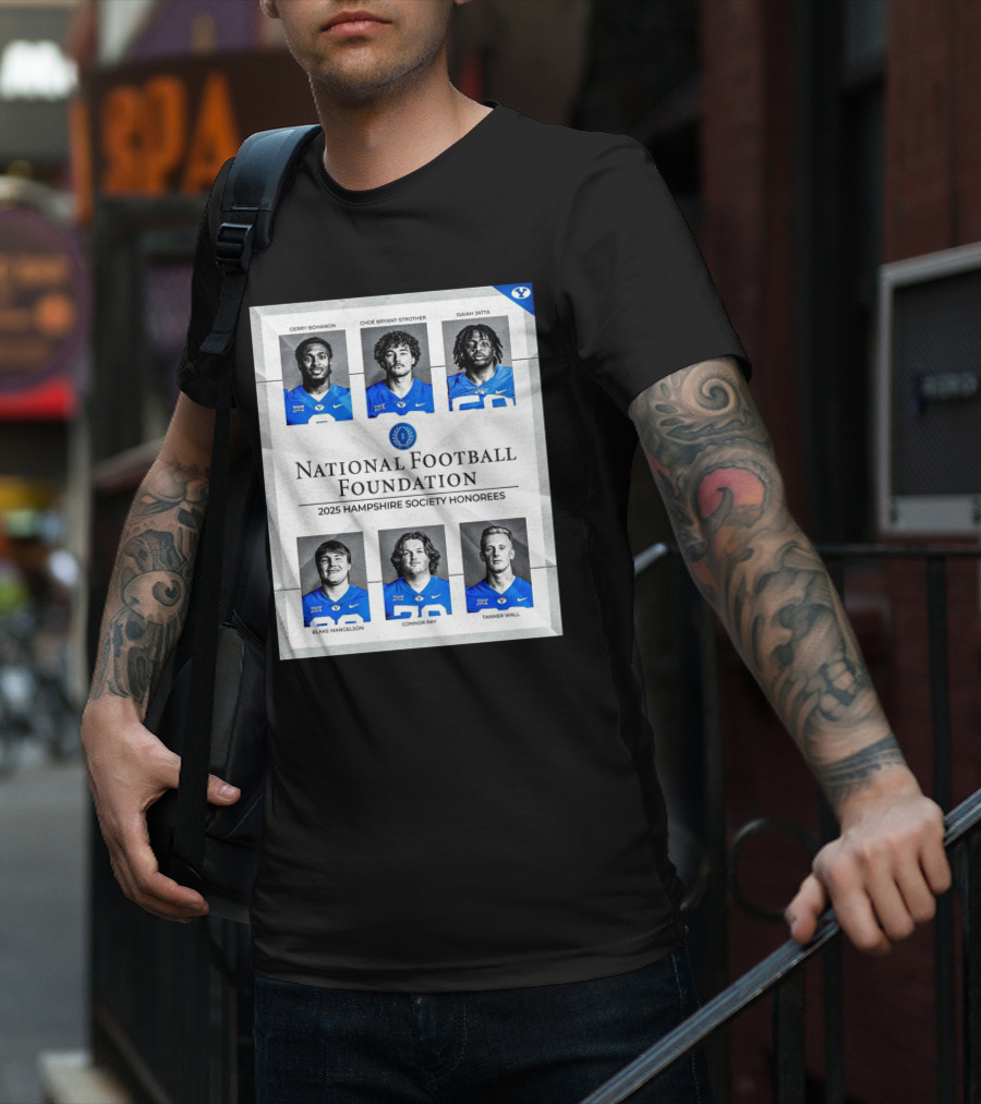 BYU Cougars National Football Foundation 2025 Hampshire Society Honorees Bohanon Bryant-Strother Jatta T-Shirt