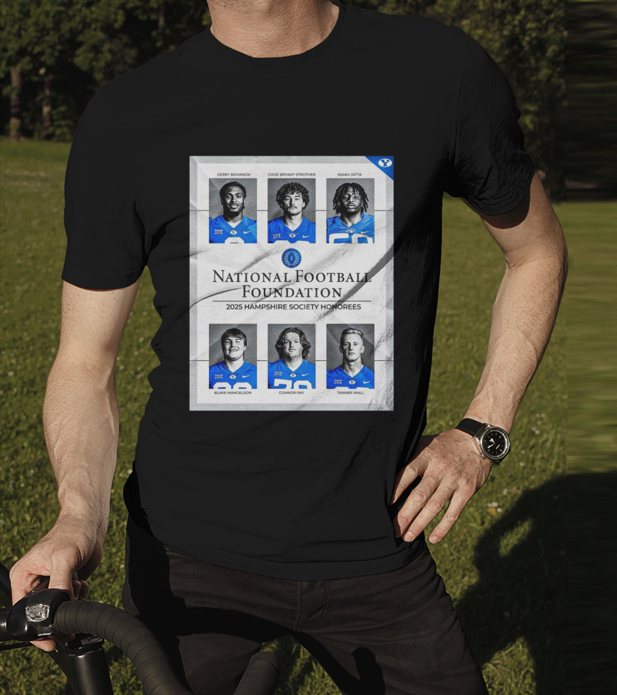 BYU Cougars National Football Foundation 2025 Hampshire Society Honorees Bohanon Bryant-Strother Jatta T-Shirt