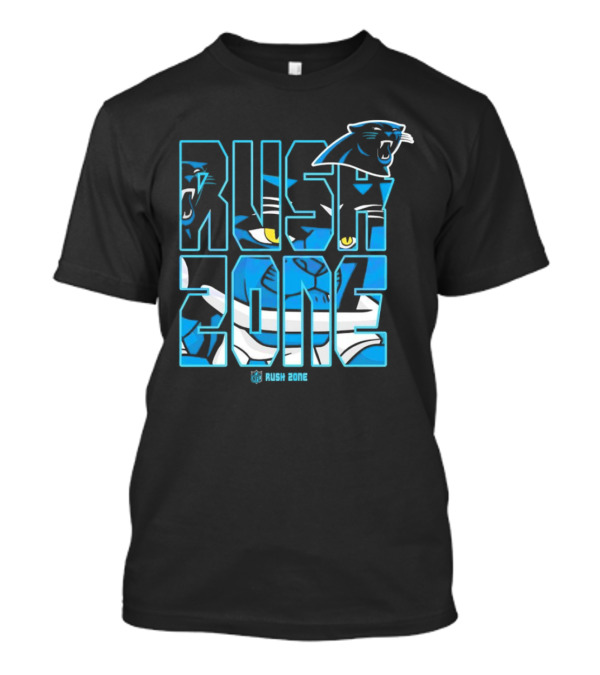 Carolina Panthers NFL Rush Zone Cartoon Football Logo T-Shirt