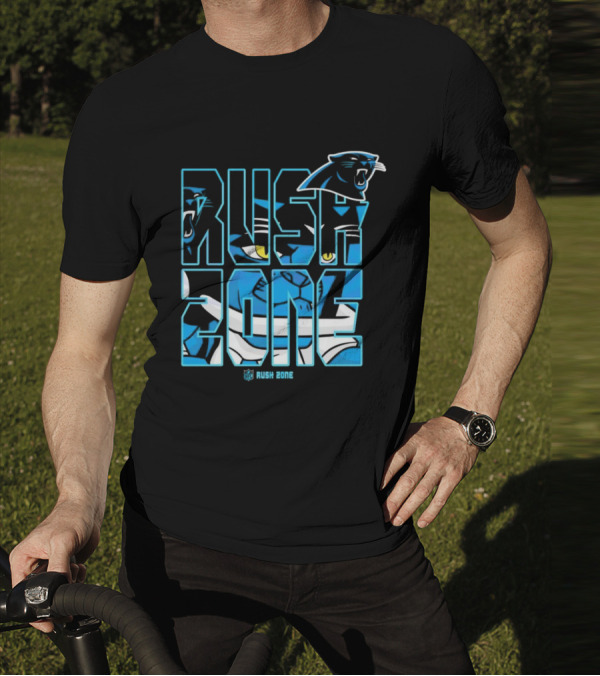 Carolina Panthers NFL Rush Zone Cartoon Football Logo T-Shirt