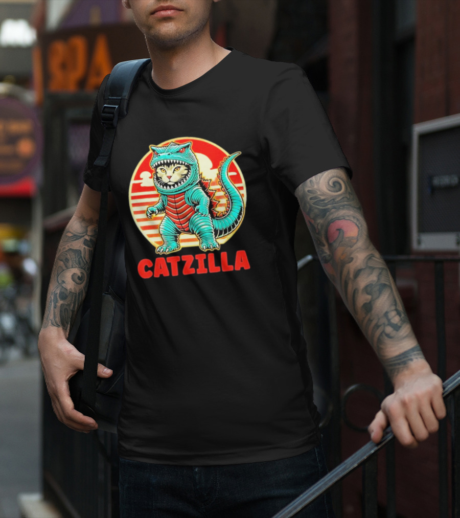 Cat Catzilla Cat Mom Cat Dad T-Shirt