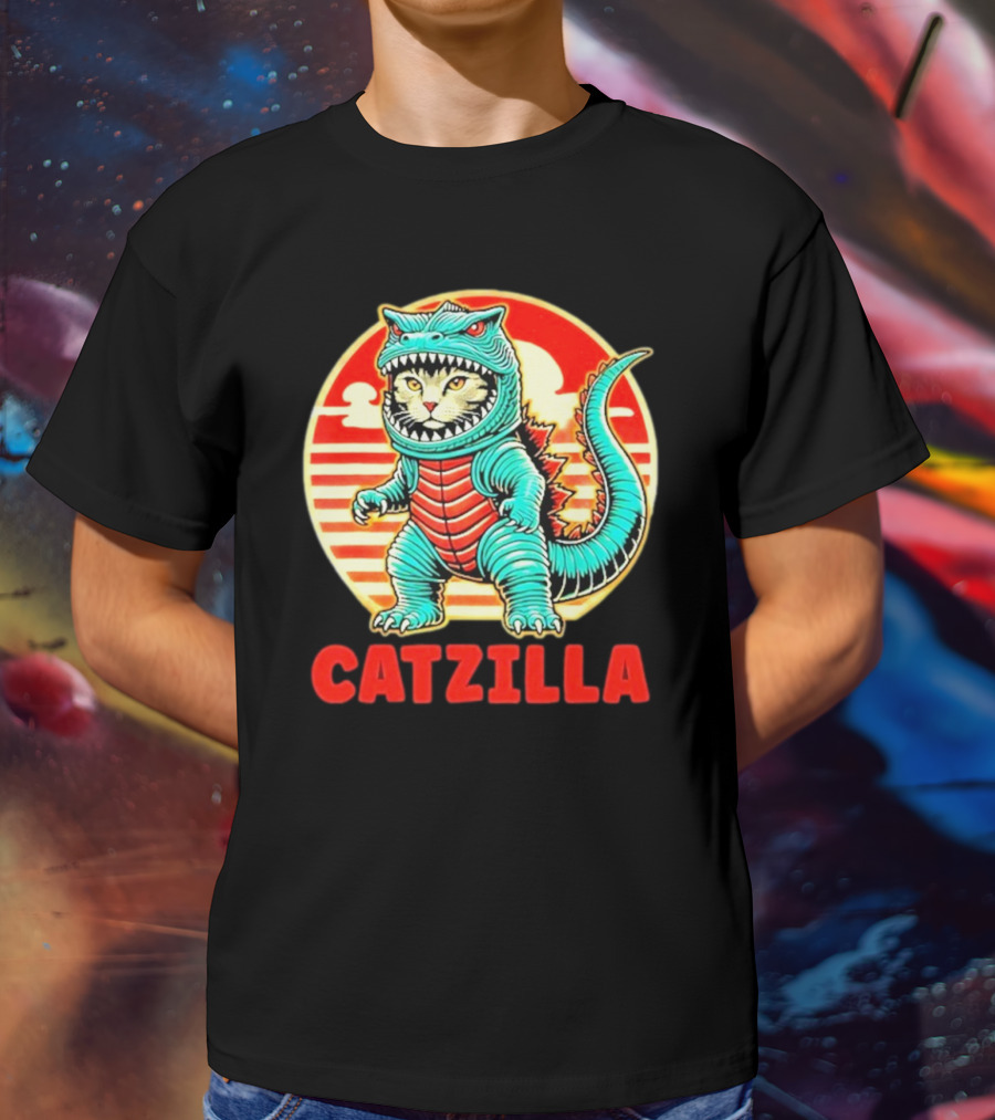 Cat Catzilla Cat Mom Cat Dad T-Shirt