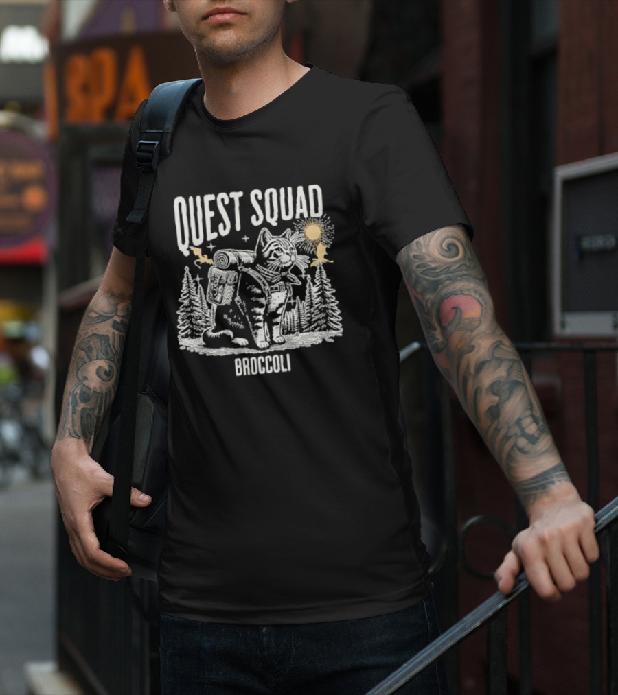 Cat Onyx Storm Quest Squad Broccoli T-Shirt