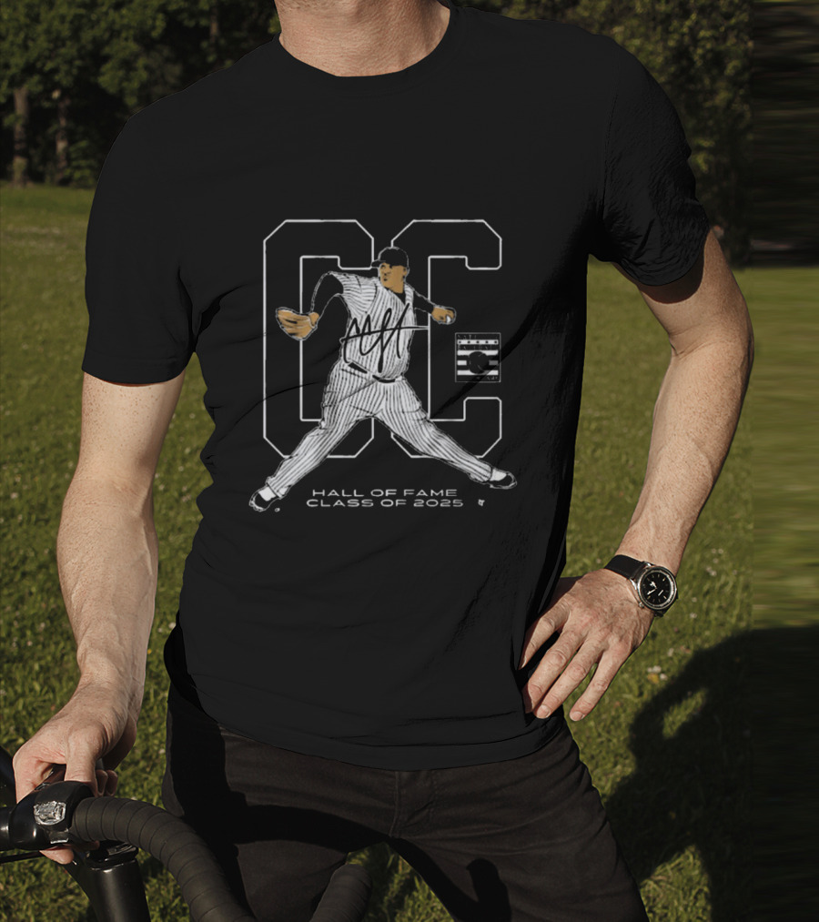 CC Sabathia New York Yankees National Baseball Hall Of Fame Inductee Class Of 2025 Signature T-Shirt