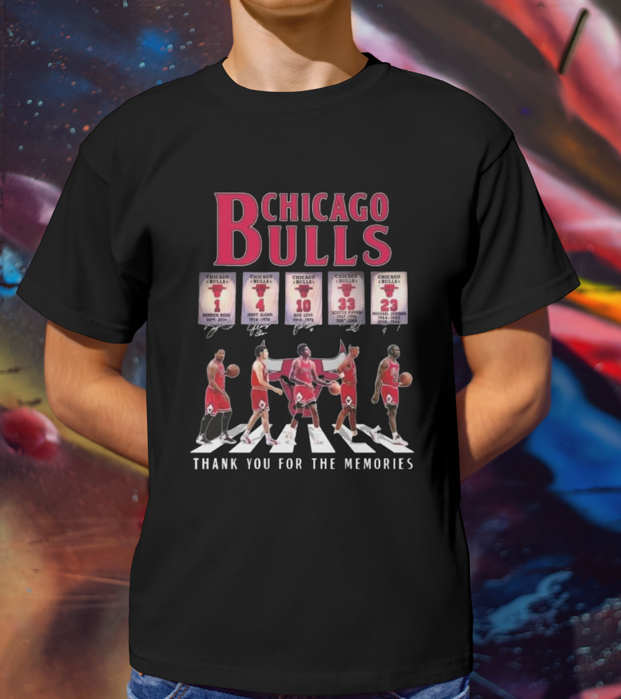 Chicago Bulls Players Walking Thank You For The Memories Signatures 2025 T-Shirt