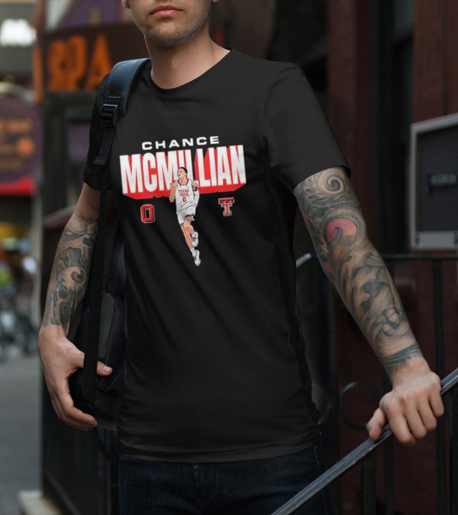 Chance McMillian Texas Tech Red Raiders Cartoon Player T-Shirt