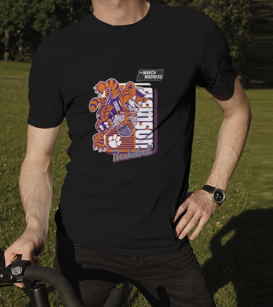 Clemson Basketball March Madness Dunking Tiger Mascot T-Shirt