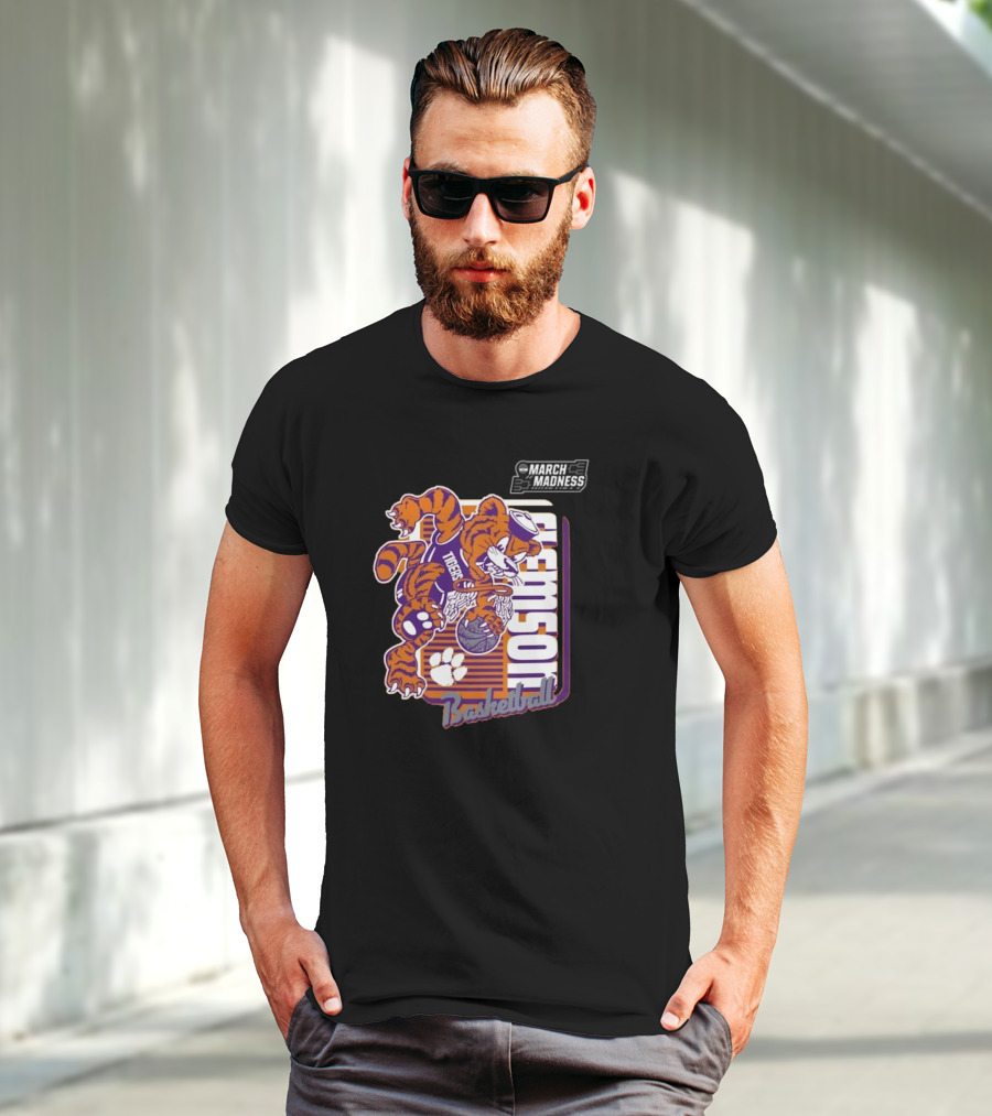Clemson Basketball March Madness Dunking Tiger Mascot T-Shirt