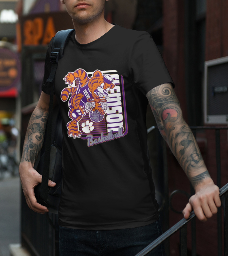 Clemson Tigers Basketball Mascot Dunk 2025 T-Shirt