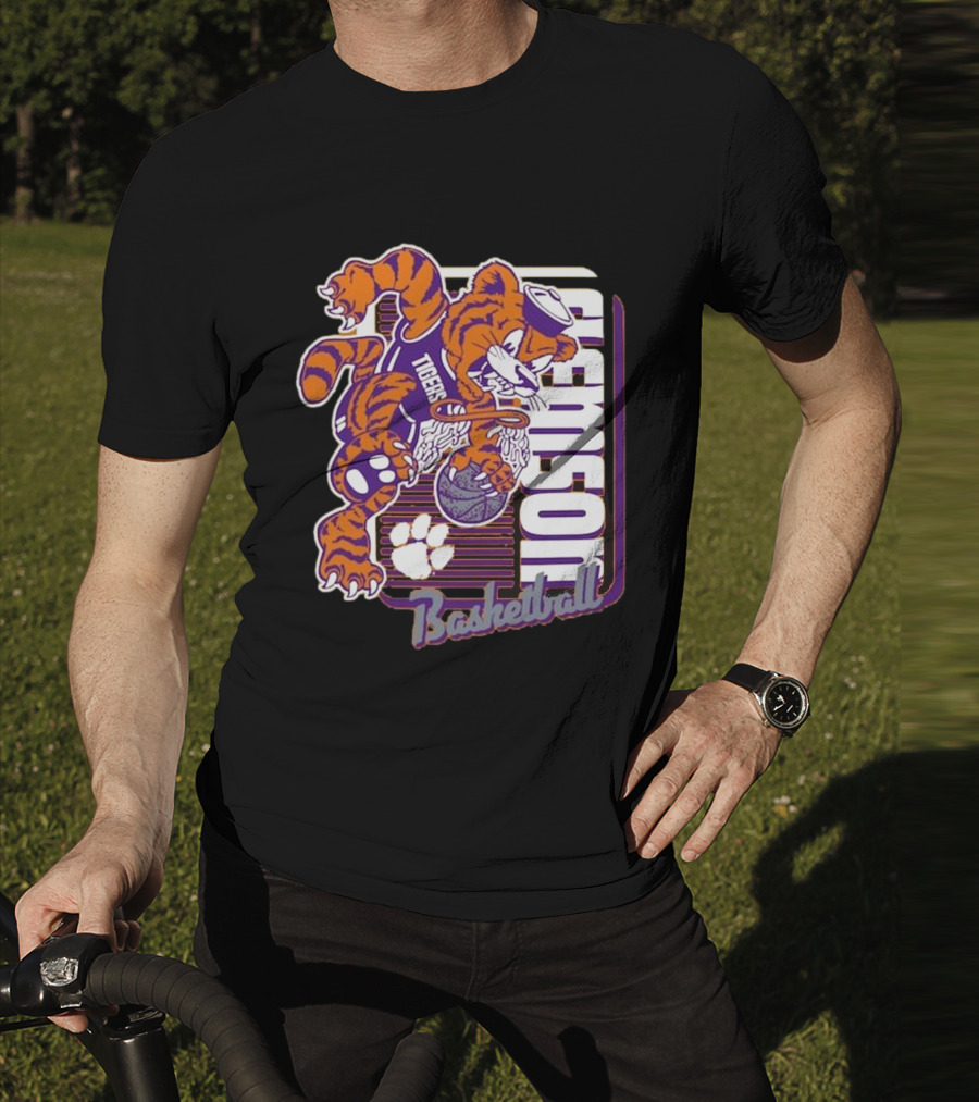 Clemson Tigers Basketball Mascot Dunk 2025 T-Shirt