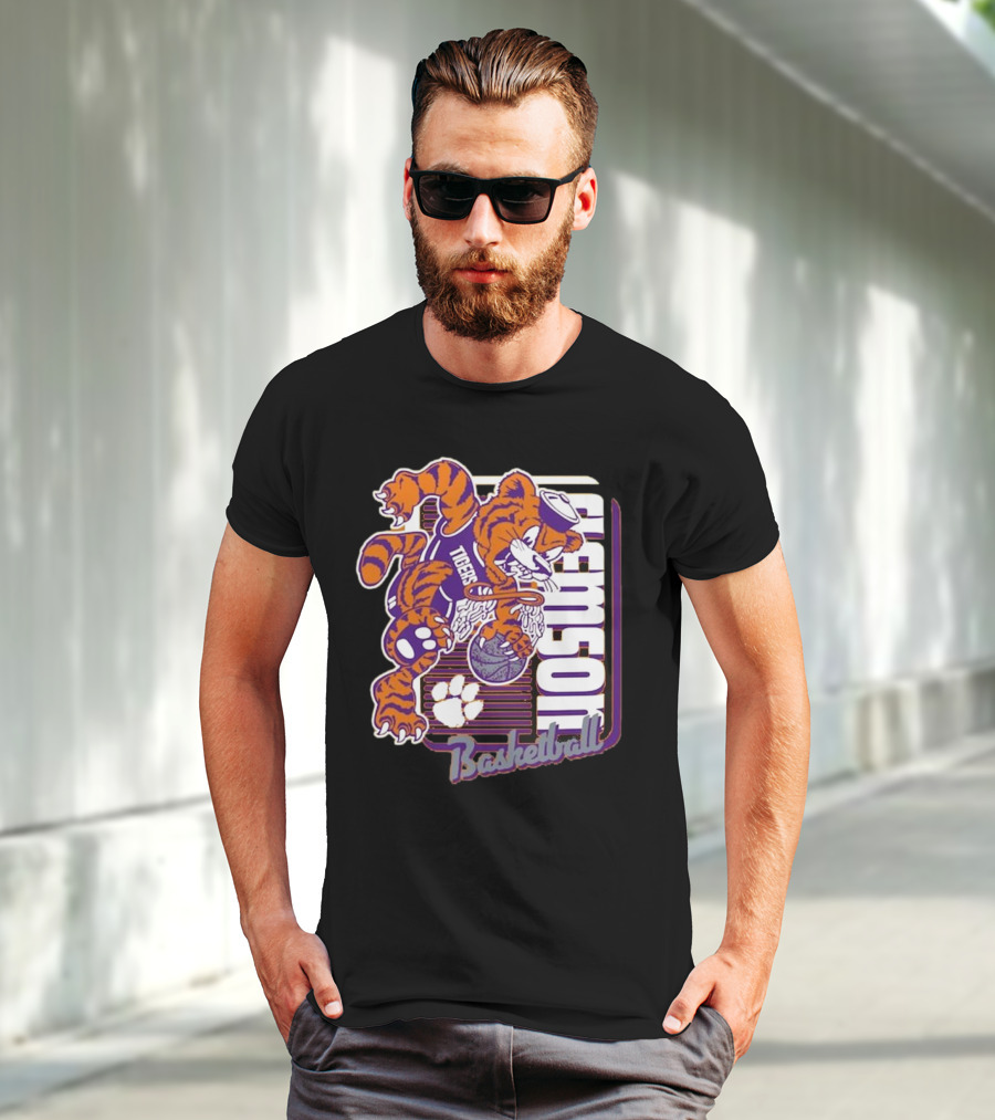 Clemson Tigers Basketball Mascot Dunk 2025 T-Shirt