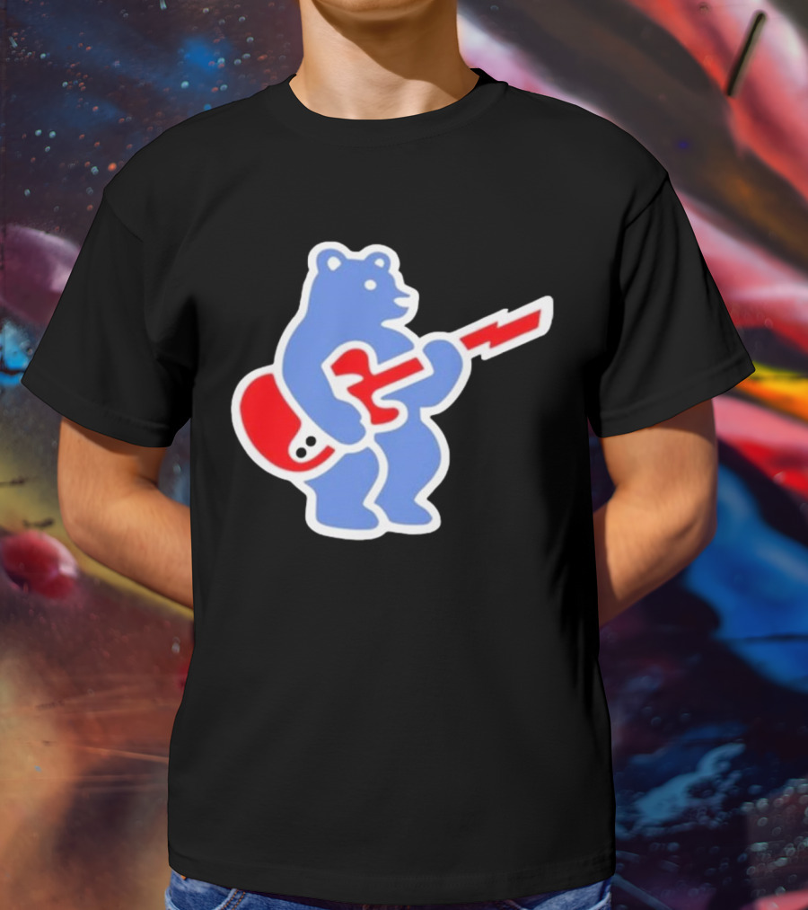 Cubs Bear Guitar Logo T-Shirt