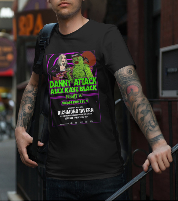 Danny Attack Alex Kaye Black Richmond Tavern London UK Apr 16 2025 T-Shirt