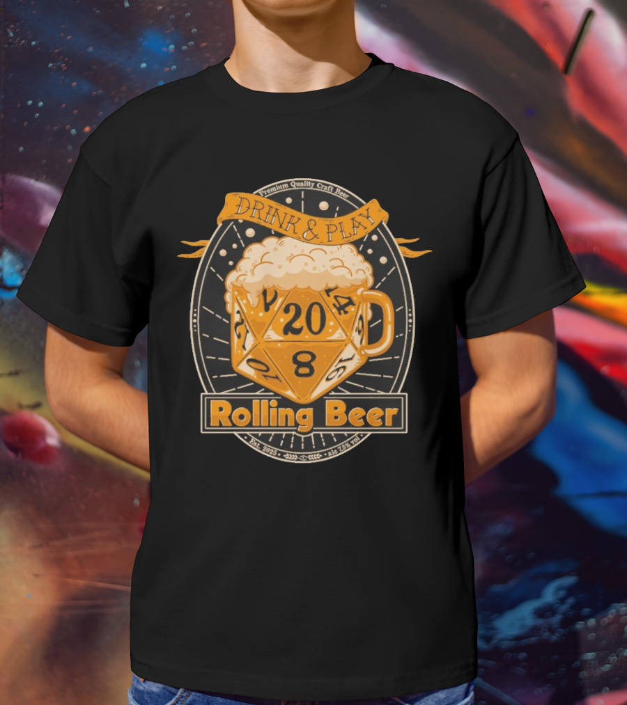 Drink And Play Rolling Beer T-Shirt