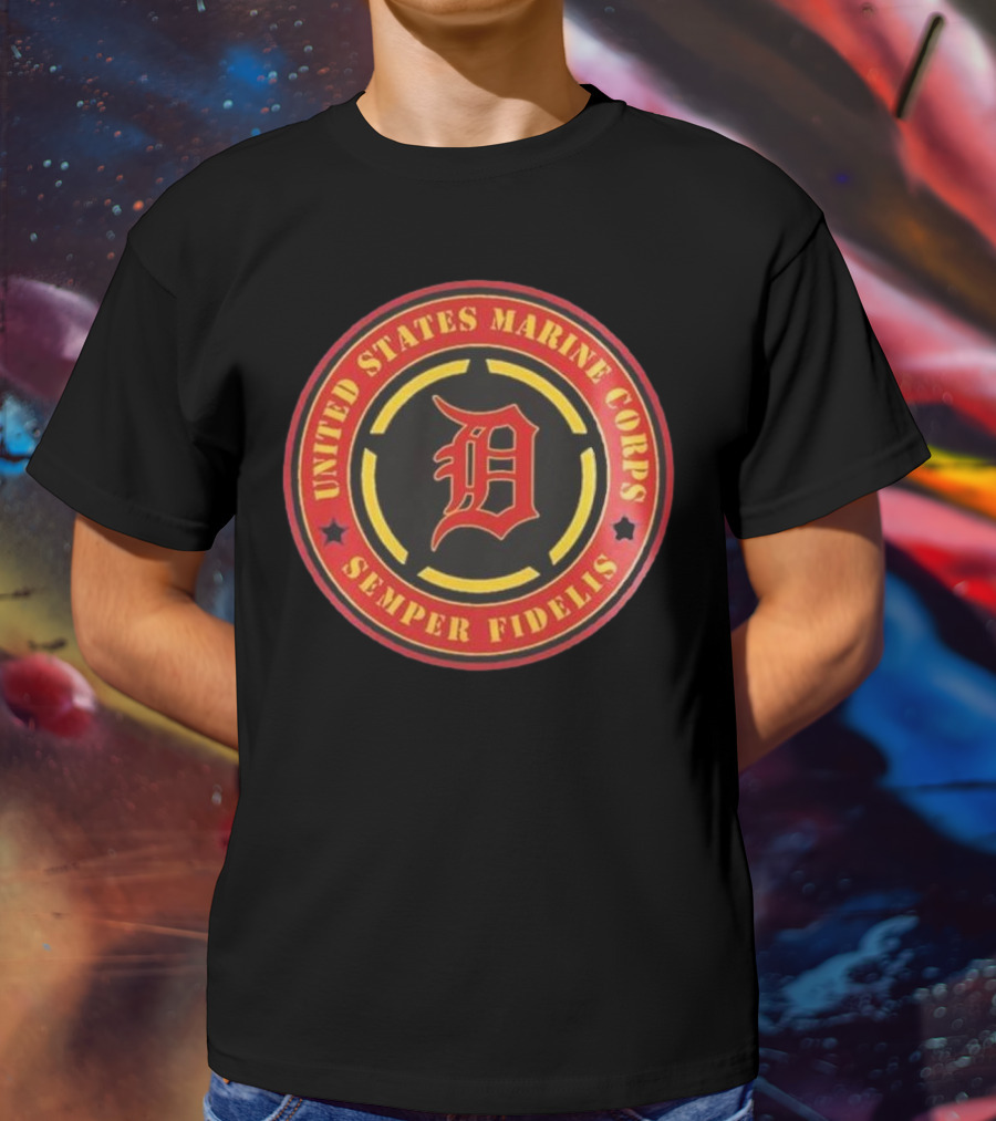 Detroit Tigers MLB X United States Marine Corps Military Appreciation Night 2025 Baseball T-Shirt