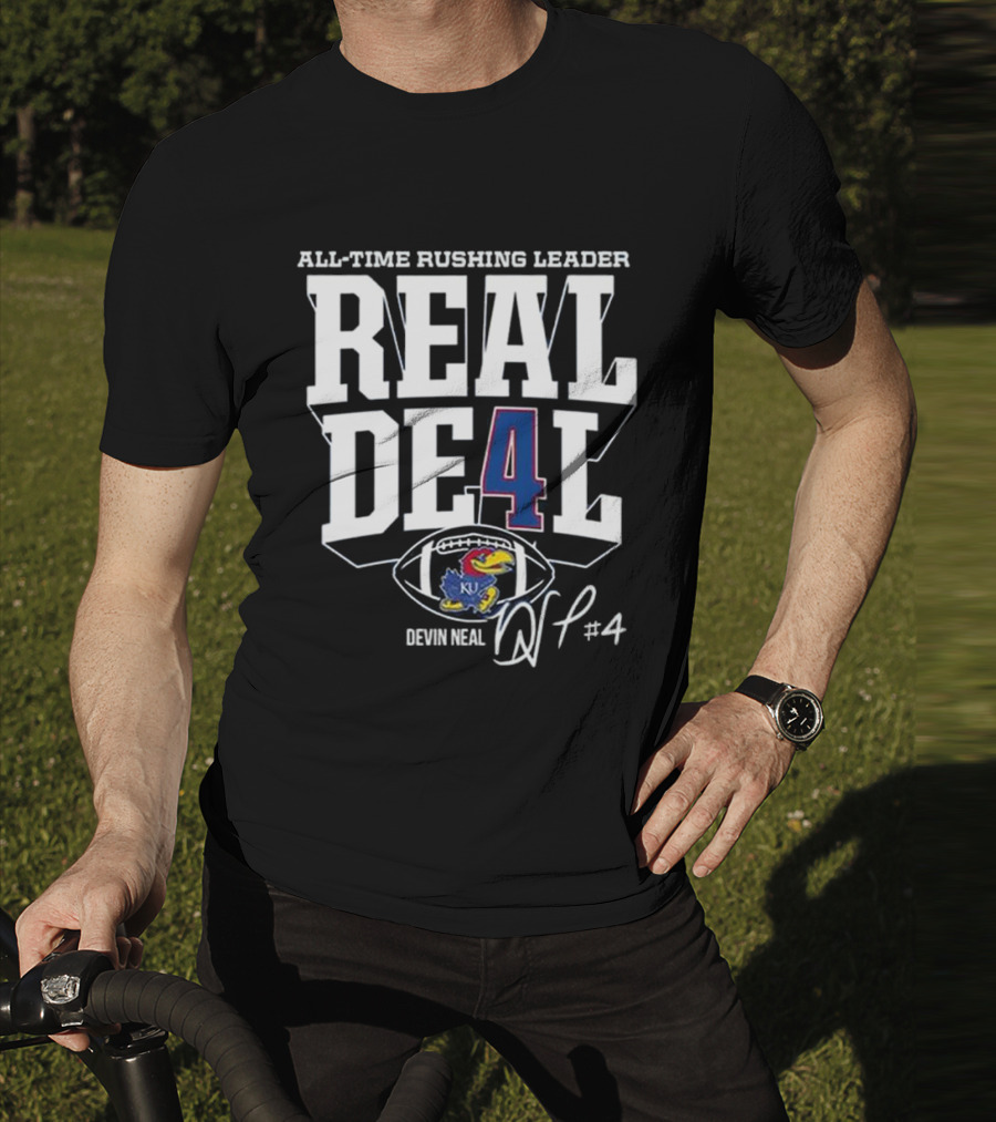 Devin Neal Jayhawks All-Time Rushing Leader Real Deal T-Shirt