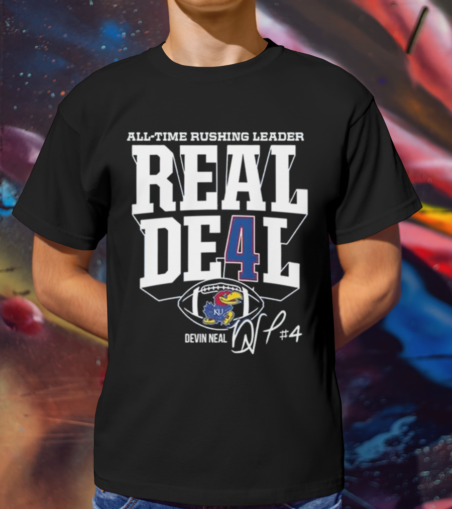 Devin Neal Jayhawks All-Time Rushing Leader Real Deal T-Shirt