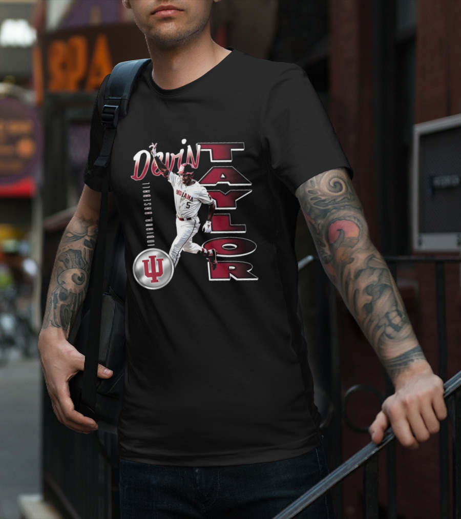 Devin Taylor Illustrated Indiana Hoosiers Baseball NCAA 2025 Graphic T-Shirt