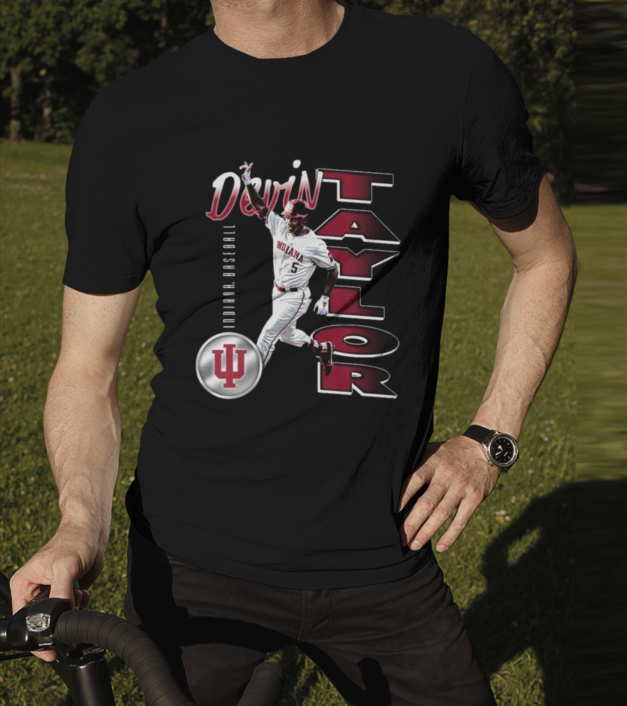 Devin Taylor Illustrated Indiana Hoosiers Baseball NCAA 2025 Graphic T-Shirt
