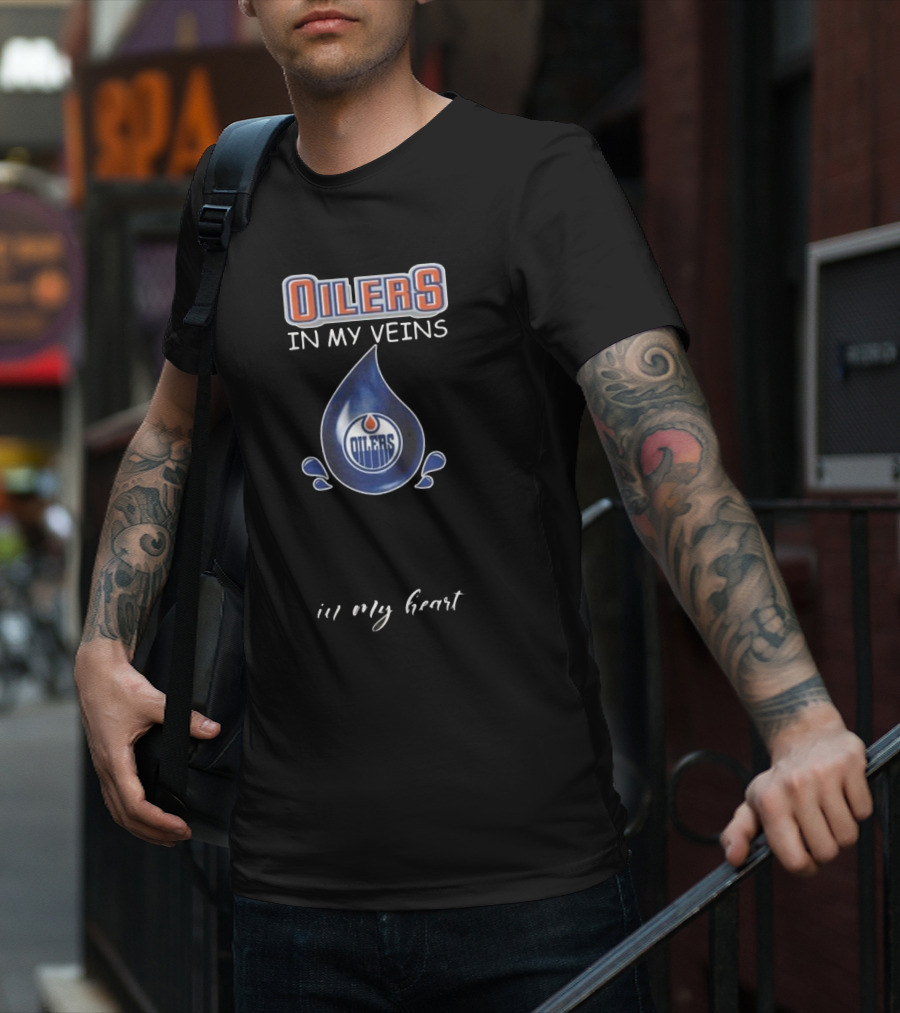 Edmonton Oilers NHL In My Veins Jesus In My Heart 2025 T-Shirt