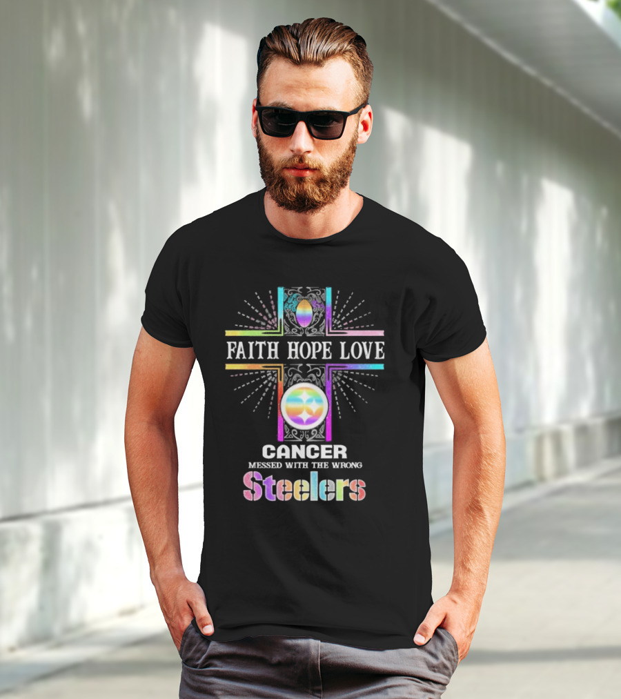 Faith Hope Love Cancer Messed With The Wrong Tampa Bay Buccaneers Pride T-Shirt