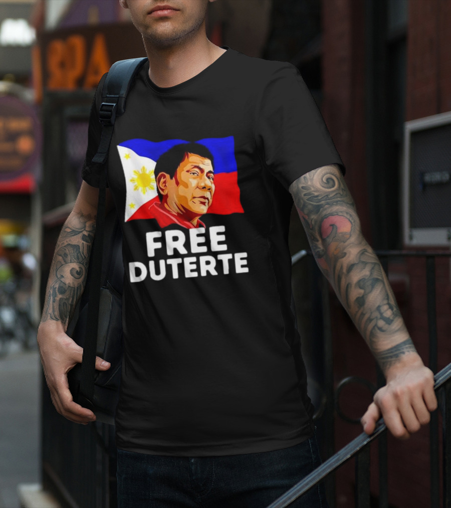 Free Duterte Philippines Flag Rodrigo Digong T-Shirt