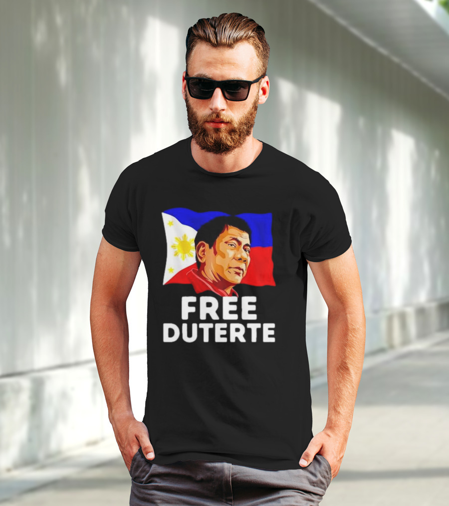 Free Duterte Philippines Flag Rodrigo Digong T-Shirt