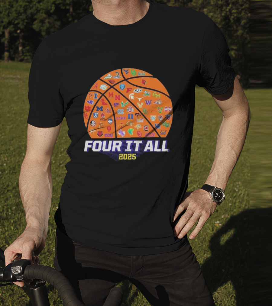 Four It All March Madness 2025 Women’s Basketball Logos T-Shirt