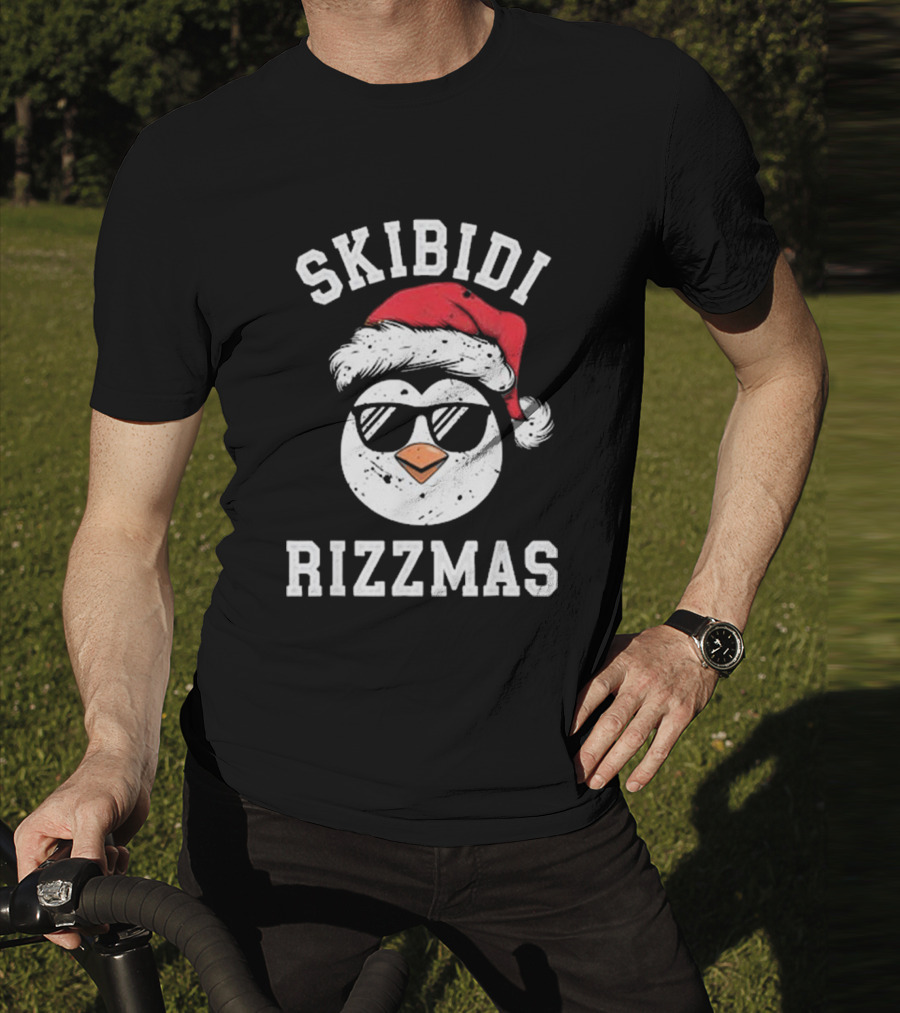 Funny Christmas Penguin Skibidi Rizzmas Merry Rizzmas T-Shirt