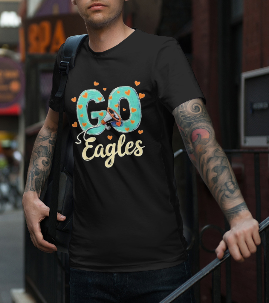 Go Cheer Eagles Heart T-Shirt