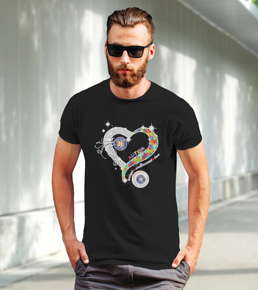 Houston Astros Autism Heart Accept Understand Love T-Shirt