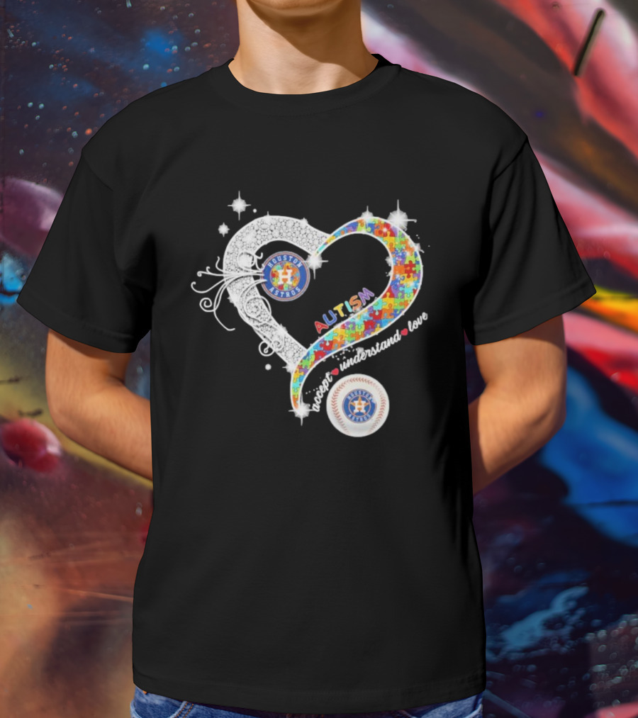 Houston Astros Autism Heart Accept Understand Love T-Shirt
