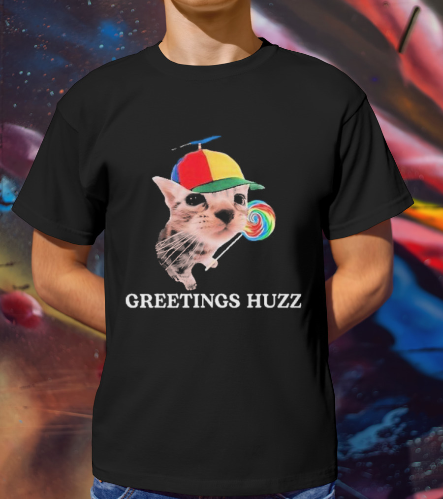 Greetings Huzz Gen Z Gen Alpha Slang Silly Cat Meme Toddler T-Shirt