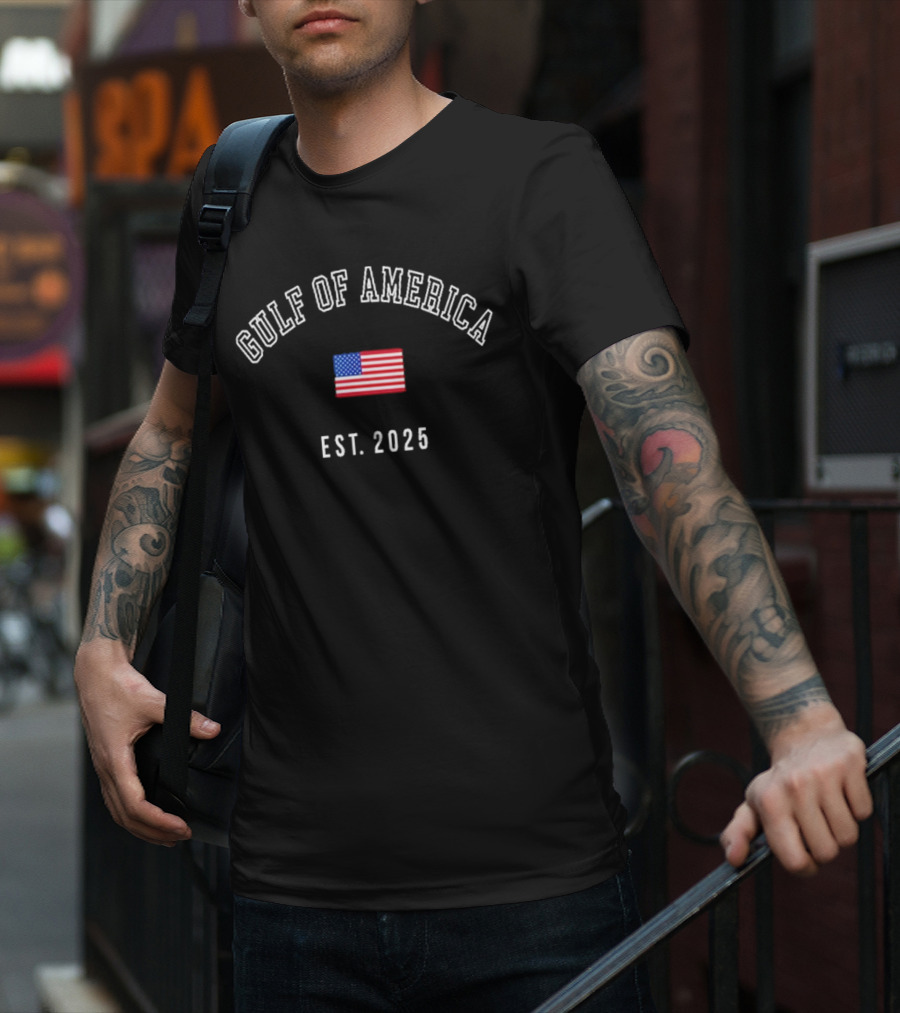 Gulf Of America Est 2025 Usa American Flag T-Shirt