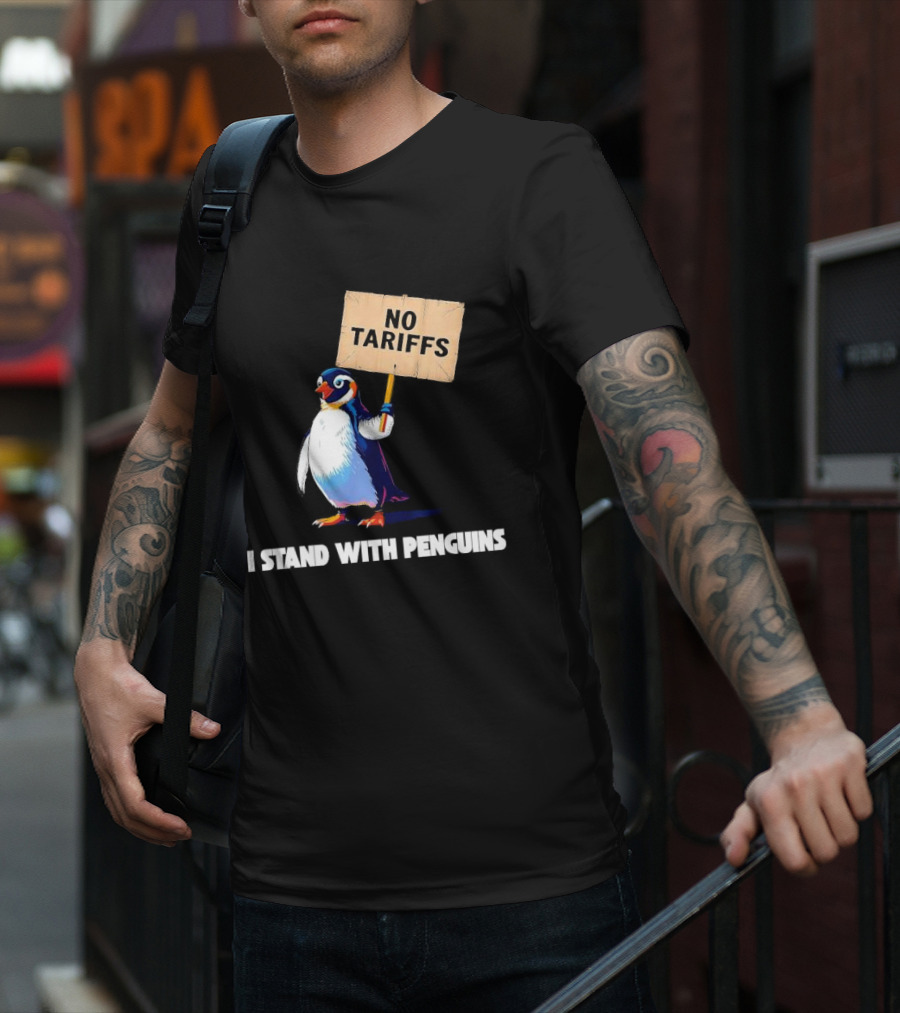 I Stand With Penguins No Tariffs Heard Island T-Shirt