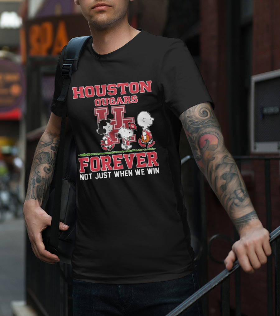 Houston Cougars X Peanuts Forever Not Just When We Win 2025 T-Shirt