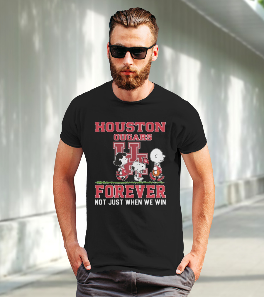 Houston Cougars X Peanuts Forever Not Just When We Win 2025 T-Shirt