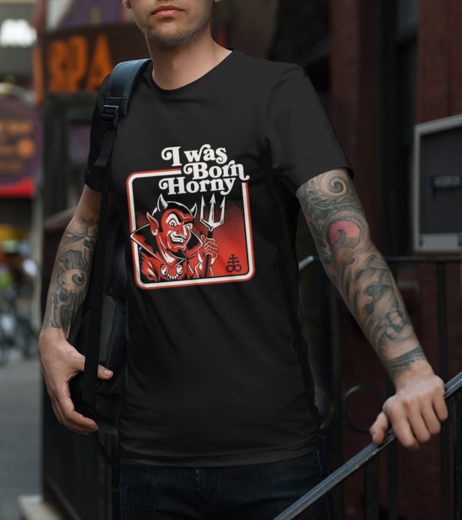 I Was Born Horny Red Demon T-Shirt
