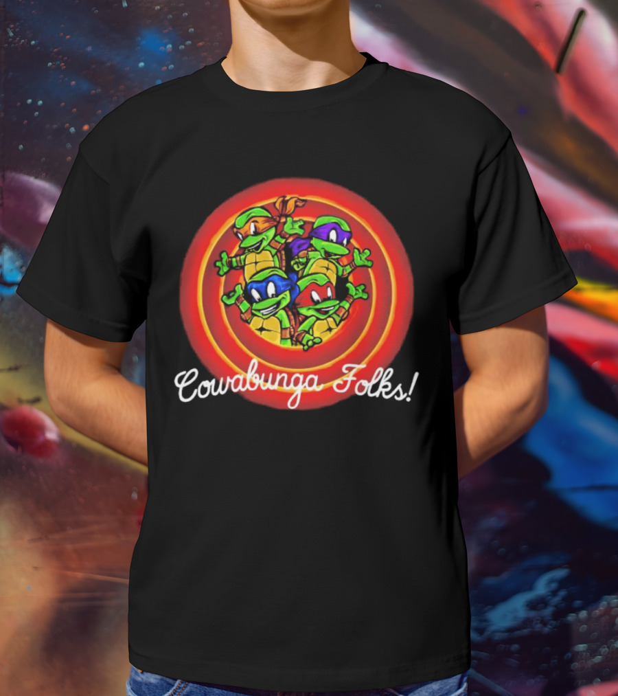Teenage Mutant Ninja Turtles Cowabunga Folks Raphael Michelangelo Donatello Leonardo T-Shirt