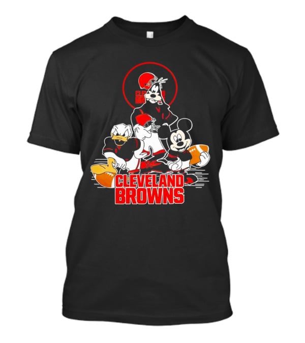 Cleveland Browns NFL Mickey Mouse Donald Duck Goofy Football Team T-Shirt