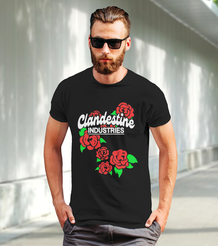 Clandestine Industries Intricate Brand Of Roses T-Shirt
