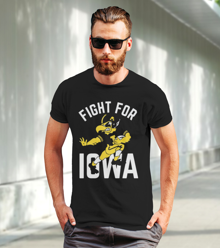 Iowa Hawkeyes Fight For Iowa Mascot Football T-Shirt
