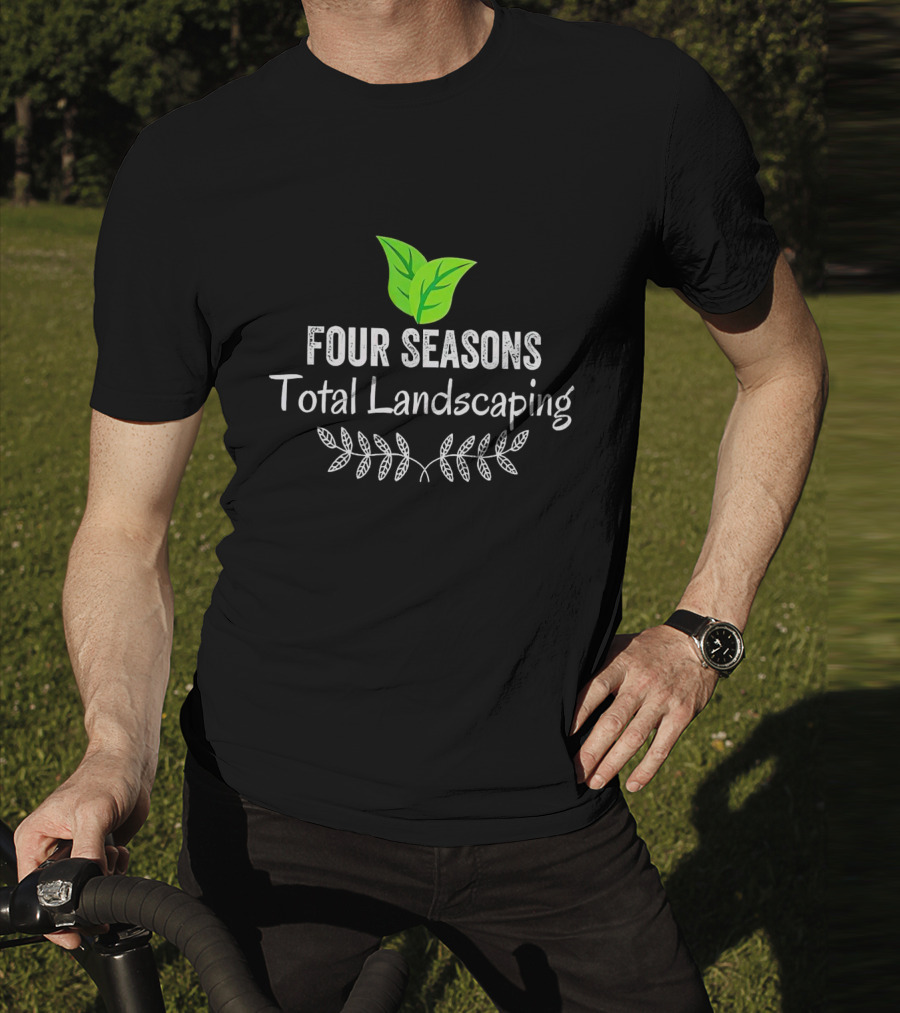 Four Seasons Total Landscaping Green Leaf Emblem T-Shirt
